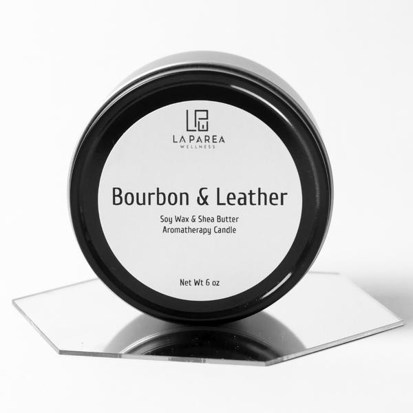 Bourbon & Leather Soy and Shea Aromatherapy Candle