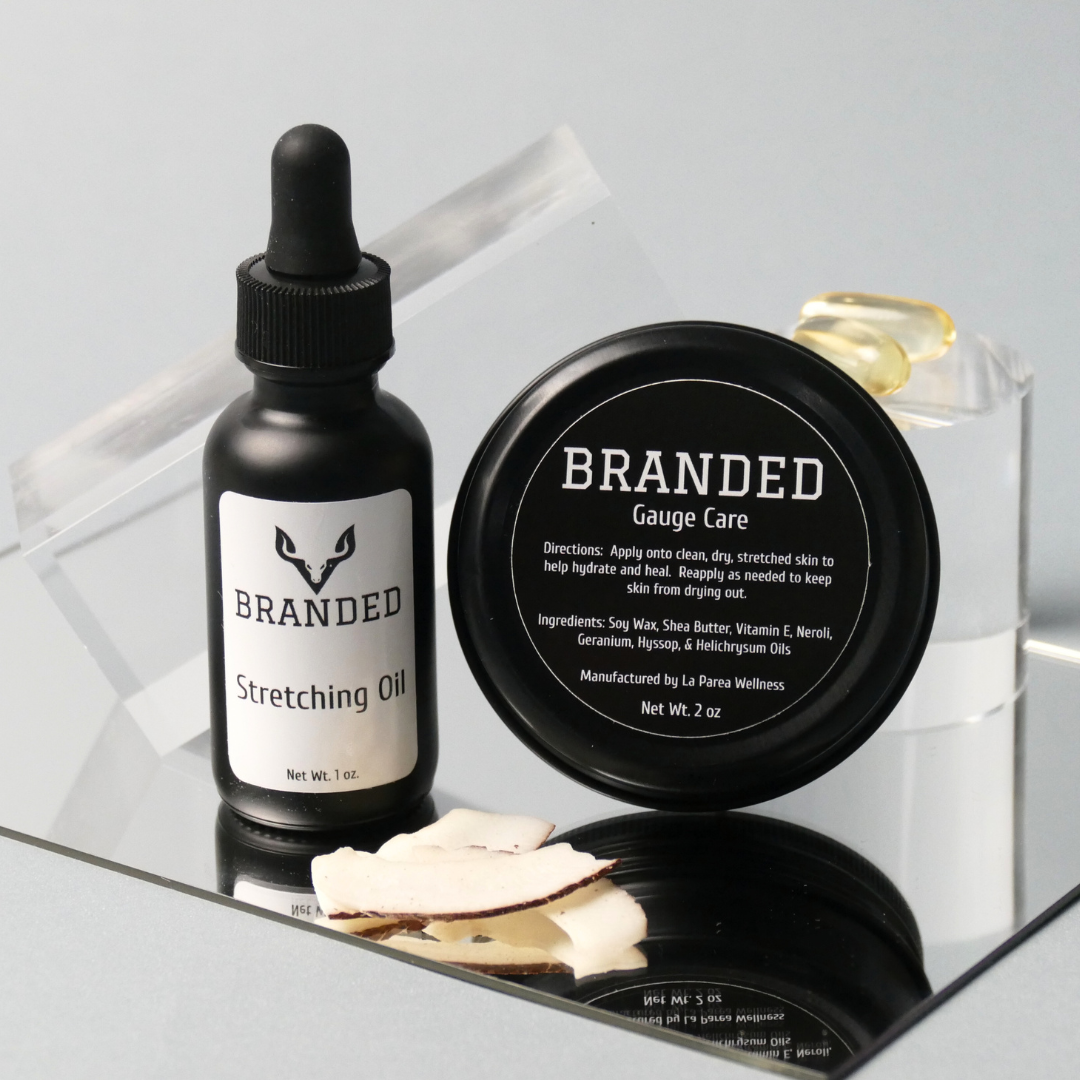 Ear Gauge Care & Stretching Oil Duo - LA PAREA WELLNESS Ear Gauge Care & Stretching Oil Duo - LA PAREA WELLNESS